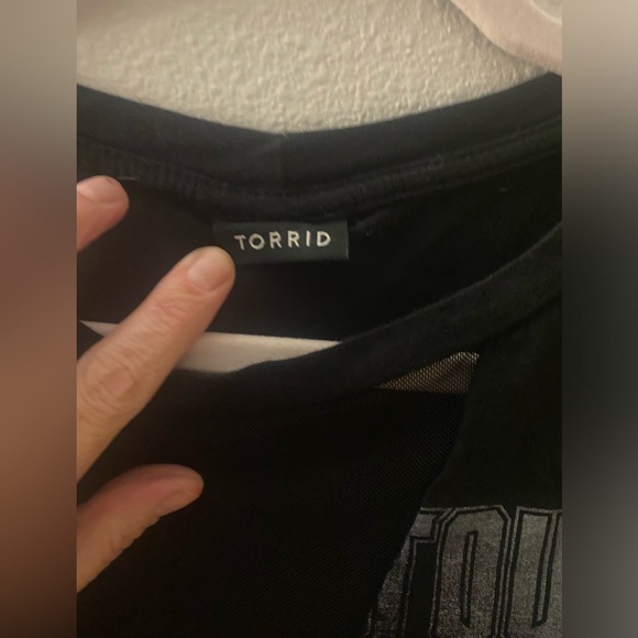 Torrid tank top. Punk style with mesh triangle over the chest. - Picture 3 of 4